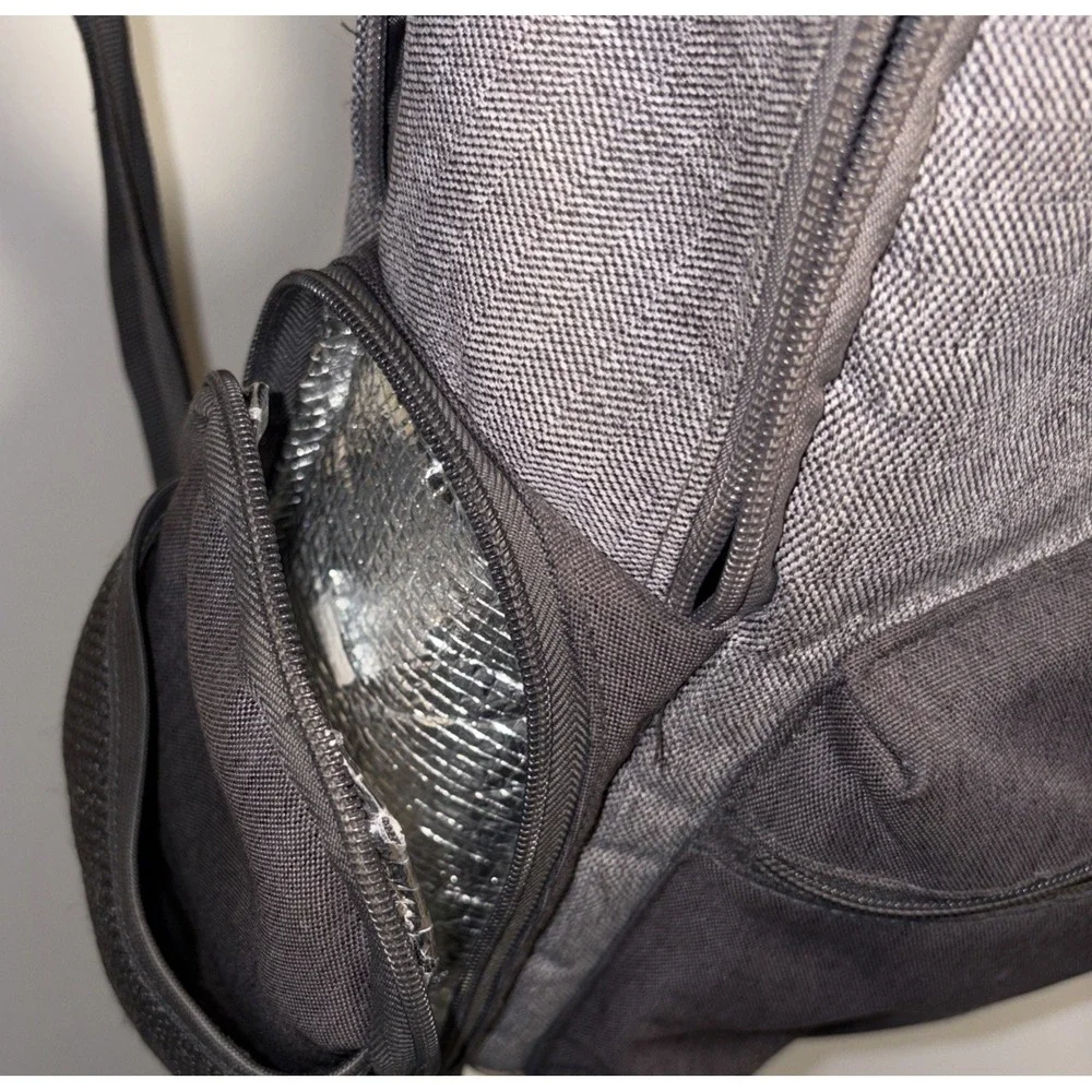 Eddie Bauer First Adventure Backpack Diaper Bag NWOT Insulated Pockets Gray